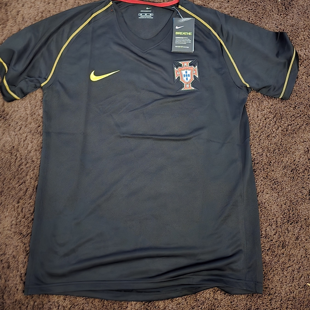 Nike Black 2006 PORTUGAL AWAY Soccer Jersey